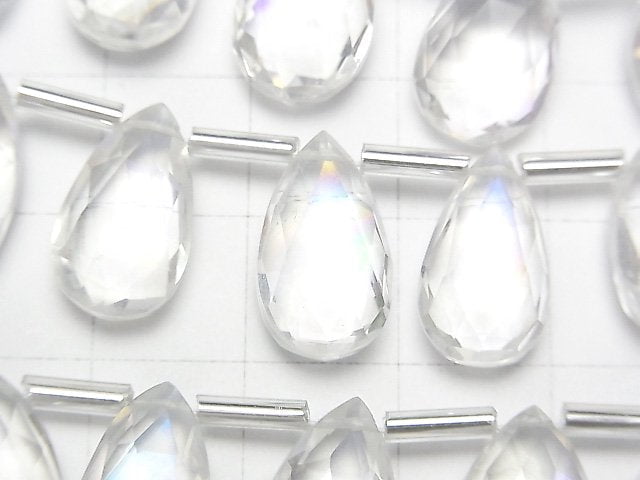 [Video] Doublet Crystal AAA Pear shape Faceted Briolette Rainbow color half or 1strand (12pcs )