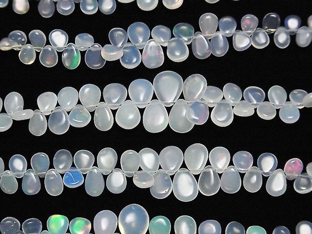 [Video]High Quality Ethiopia Opal AA++ Pear shape (Smooth) half or 1strand beads (aprx.7inch/18cm)