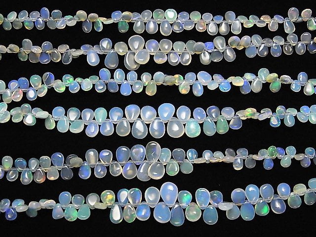 [Video]High Quality Ethiopia Opal AA+ Pear shape (Smooth) half or 1strand beads (aprx.7inch/18cm)