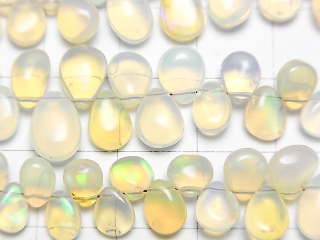 [Video]High Quality Ethiopia Opal AA++ Pear shape (Smooth) half or 1strand beads (aprx.7inch/18cm)