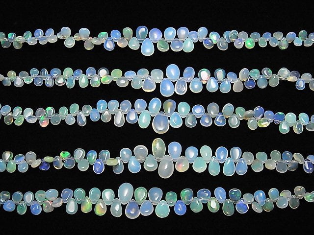 [Video]High Quality Ethiopia Opal AA++ Pear shape (Smooth) half or 1strand beads (aprx.7inch/18cm)