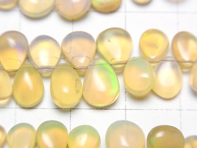 [Video]High Quality Ethiopia Opal AA++ Pear shape (Smooth) half or 1strand beads (aprx.7inch/18cm)