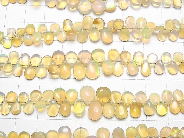 [Video]High Quality Ethiopia Opal AA++ Pear shape (Smooth) half or 1strand beads (aprx.7inch/18cm)