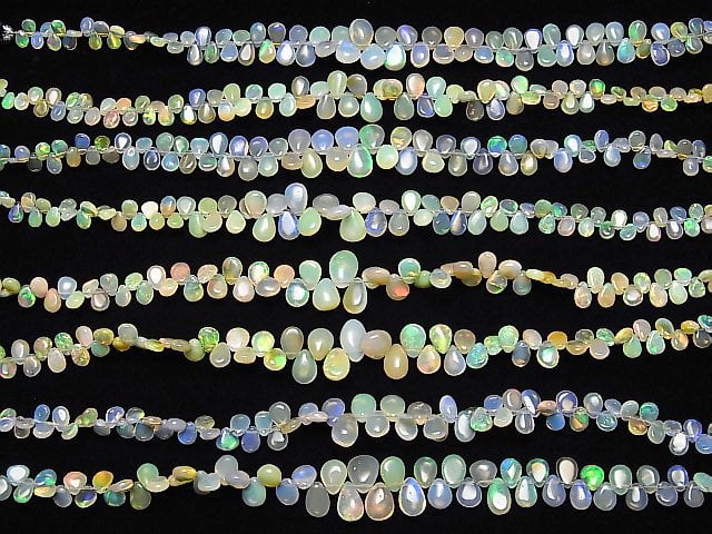 [Video]High Quality Ethiopia Opal AA++ Pear shape (Smooth) half or 1strand beads (aprx.7inch/18cm)