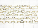 12KGF Flat Heart Cable Chain 3.8x2.8mm 10cm