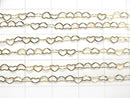 12KGF Flat Heart Cable Chain 3.8x2.8mm 10cm