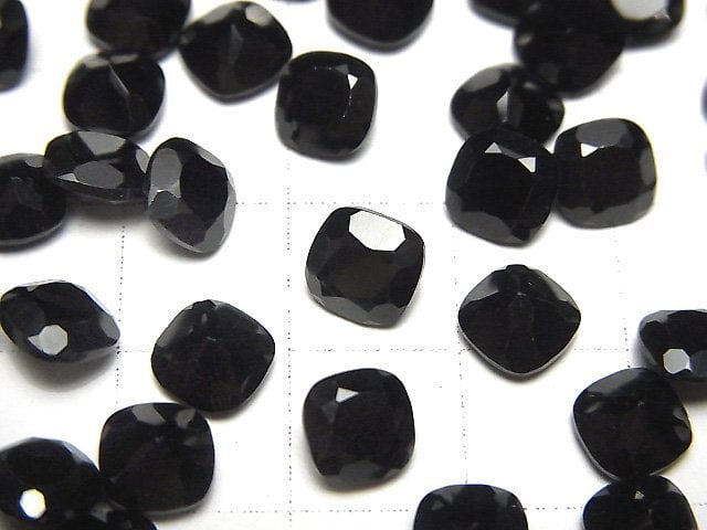 [Video]High Quality Black Spinel AAA Loose stone Square Faceted 6x6mm 5pcs