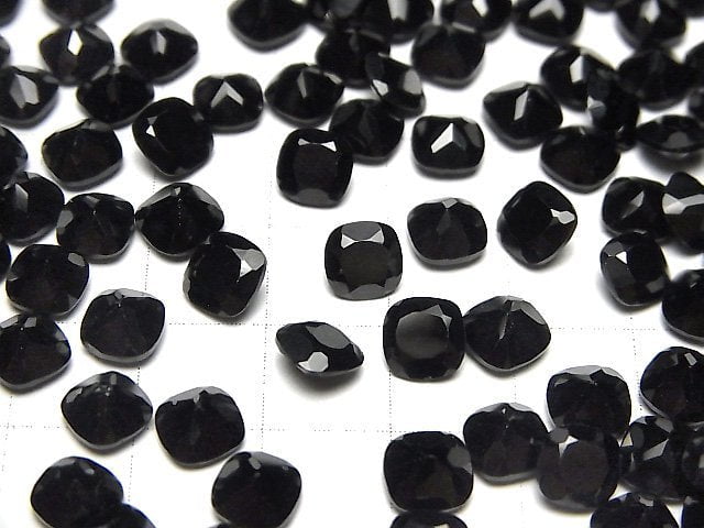 [Video]High Quality Black Spinel AAA Loose stone Square Faceted 6x6mm 5pcs