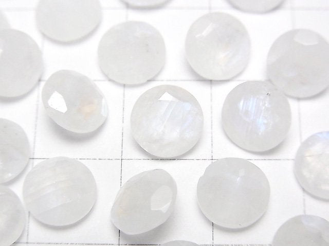 [Video]High Quality Rainbow Moonstone AA++ Loose stone Round Faceted 8x8mm 3pcs