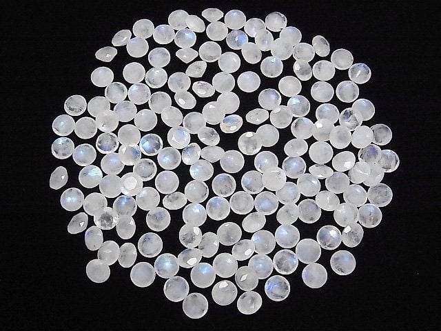 [Video]High Quality Rainbow Moonstone AA++ Loose stone Round Faceted 8x8mm 3pcs