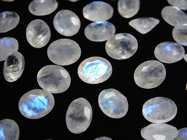 [Video]High Quality Rainbow Moonstone AA++ Loose stone Oval Faceted 10x8mm 3pcs