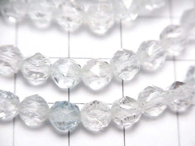 [Video]High Quality! Natural White Topaz AAA-Star Faceted Round 6mm Bracelet