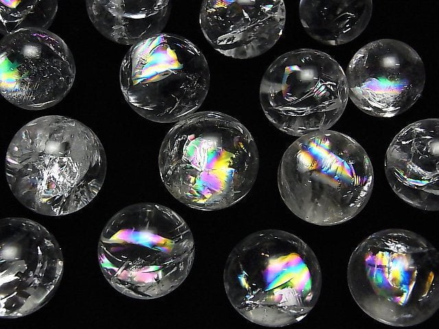 [Video] Iris Quartz (Rainbow Quartz) AA++ Sphere, Round 22-25mm 3pcs