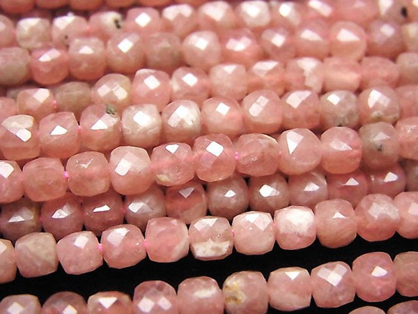 Cube, Rhodochrosite Gemstone Beads