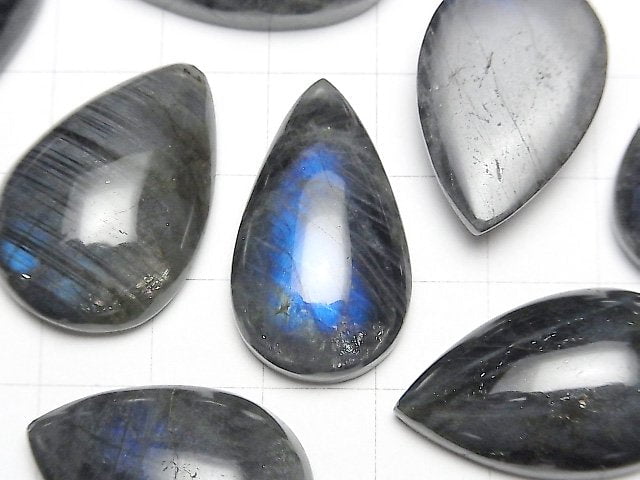 [Video]Blue Labradorite AA++ Pear shape Cabochon 20-32mm 1pc