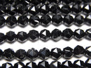 [Video]High Quality! Black Spinel AAA Star Faceted Round 5mm 1strand beads (aprx.15inch/37cm)