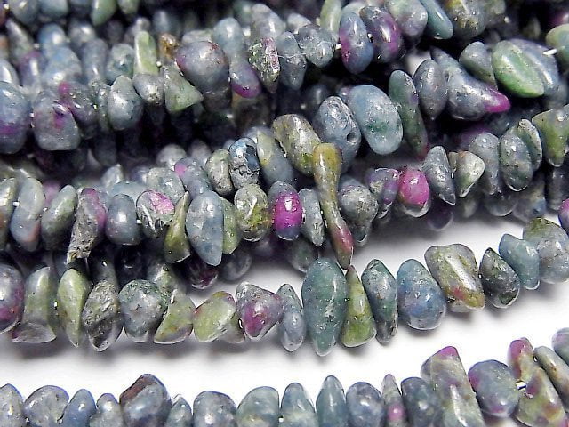 Chips, Nugget, Ruby in Fuchsite Gemstone Beads