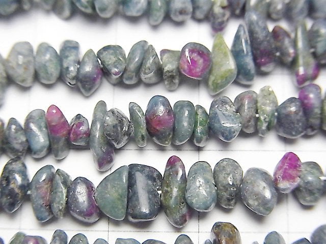 [Video] Ruby in Fuchsite Chips (Small Nugget ) 1strand beads (aprx.15inch/38cm)