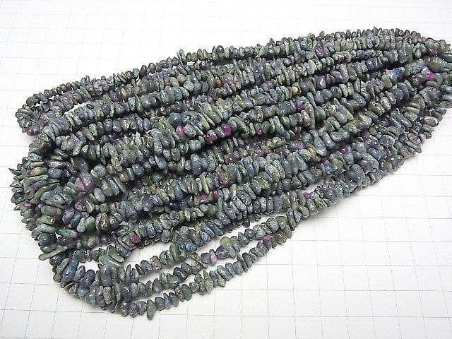 [Video] Ruby in Fuchsite Chips (Small Nugget ) 1strand beads (aprx.15inch/38cm)