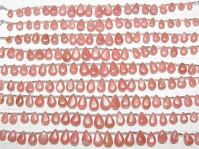 [Video] Argentina Rhodochrosite AAA- Pear shape (Smooth) half or 1strand (18pcs )