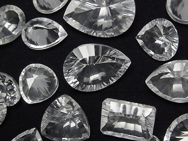 Concave Cut, Crystal Quartz Gemstone Beads