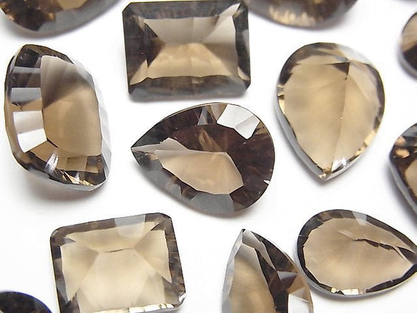 Concave Cut, Smoky Quartz Gemstone Beads