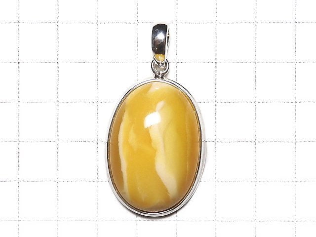 [Video][One of a kind] Baltic Amber Pendant Silver925 Honey Color NO.18