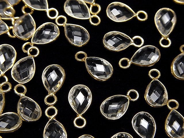 Bezel Setting, Pear Shape, Topaz Gemstone Beads