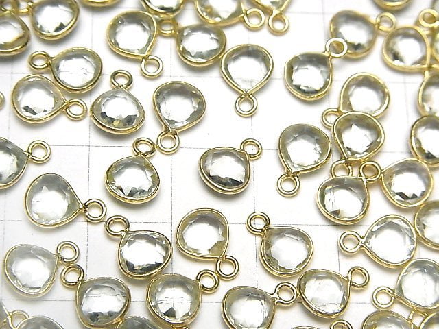 [Video]High Quality Green Amethyst AAA Bezel Setting Chestnut Shape 7x7mm 18KGP 4pcs