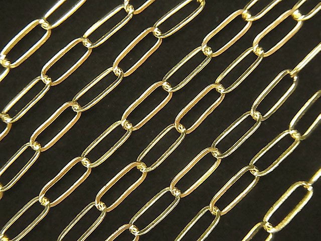 14KGF Flat Oval Chain 8x3mm 10cm