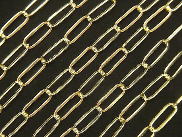 14KGF Flat Oval Chain, 8x3mm, 10cm