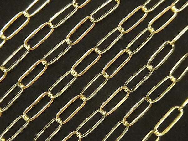 14KGF Flat Oval Chain, 8x3mm, 10cm