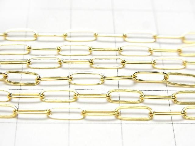 14KGF Flat Oval Chain, 8x3mm, 10cm
