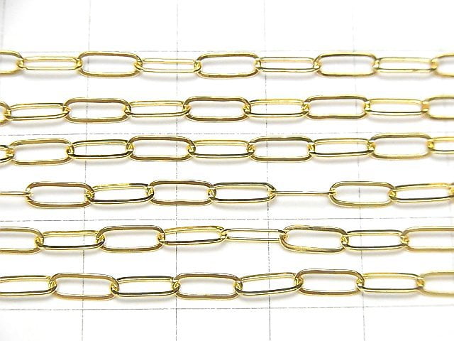 14KGF Flat Oval Chain 8x3mm 10cm