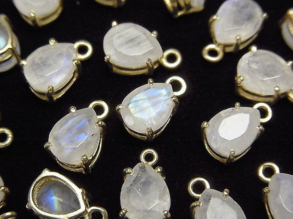 Bezel Setting, Pear Shape, Rainbow Moonstone Gemstone Beads