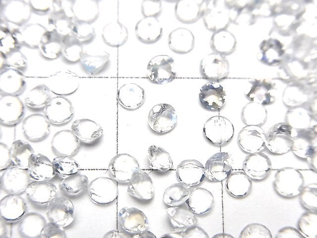 [Video]High Quality Rainbow Moonstone AAA Loose stone Round Faceted 3x3mm 10pcs