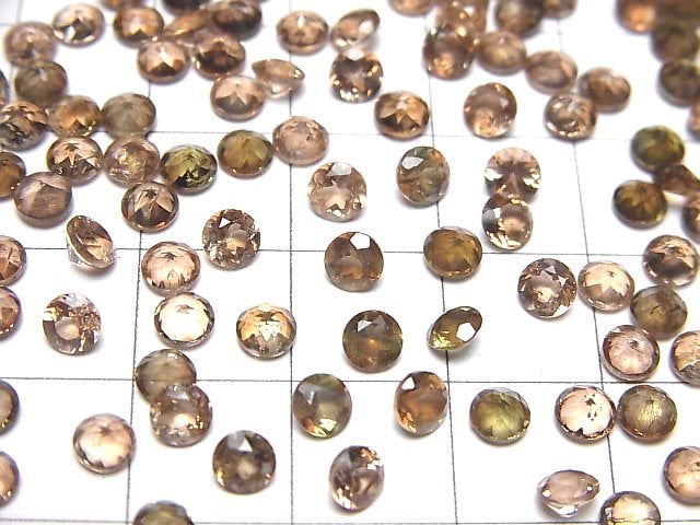 [Video]High Quality Andalusite AAA Loose stone Round Faceted 4x4mm 5pcs