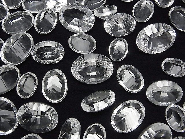 [Video]High Quality Crystal AAA Loose stone Oval Concave Cut Size mix 5pcs