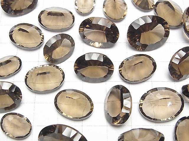 [Video]High Quality Smoky Quartz AAA Loose stone Oval Concave Cut Size mix 5pcs