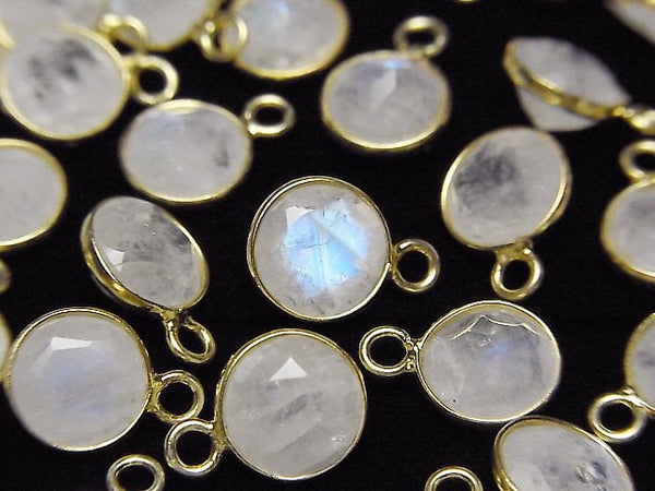 Bezel Setting, Rainbow Moonstone Gemstone Beads