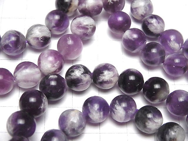 [Video] Purple Angel Feather Fluorite Round 10mm Bracelet