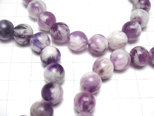 [Video] Purple Angel Feather Fluorite Round 10mm Bracelet