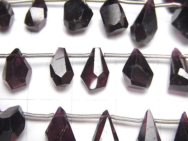 [Video]High Quality Rhodolite Garnet AA++ Rough Drop Faceted Briolette half or 1strand (20pcs )