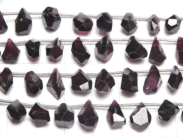 [Video]High Quality Rhodolite Garnet AA++ Rough Drop Faceted Briolette half or 1strand (20pcs )