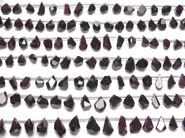 [Video]High Quality Rhodolite Garnet AA++ Rough Drop Faceted Briolette half or 1strand (20pcs )