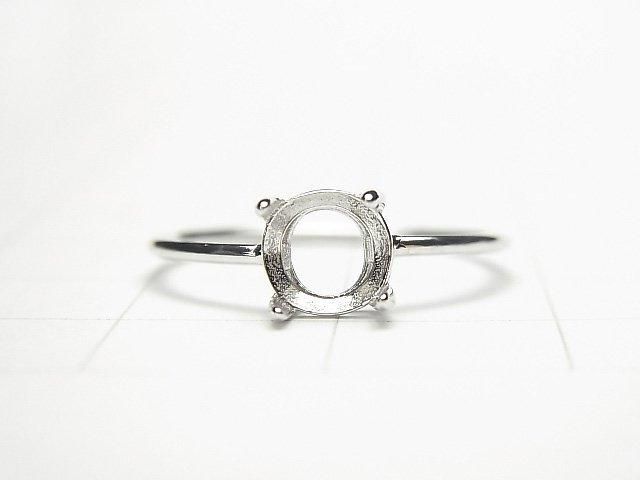 [Video] Silver925 Ring Frame (Prong Setting) Round Faceted 5.5mm Rhodium Plated 1pc