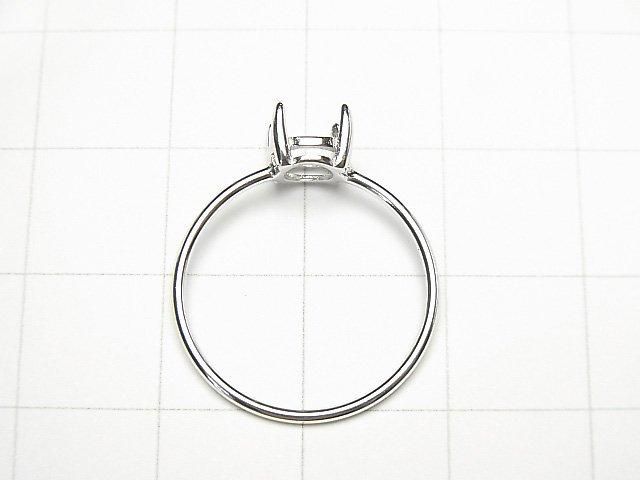 [Video] Silver925 Ring Frame (Prong Setting) Round Faceted 5.5mm Rhodium Plated 1pc