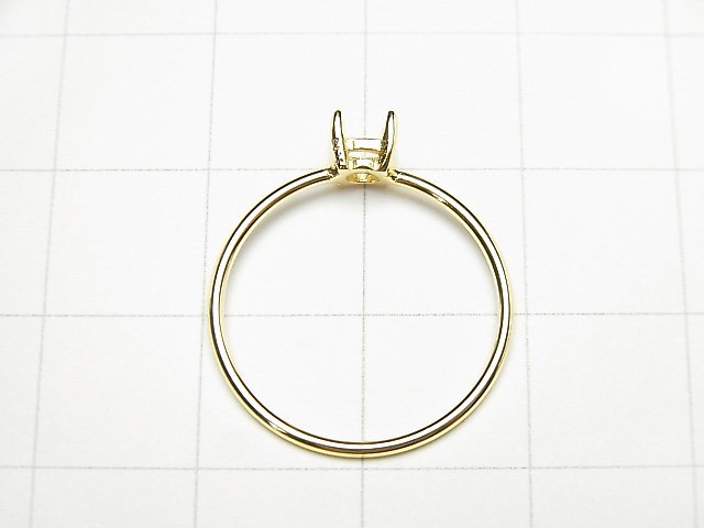 [Video]Silver925 Ring Frame Round Faceted 5.5mm 18KGP 1pc