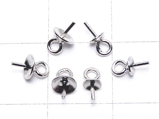 Silver925 Screw Eye Pin Rhodium Plated 10pcs