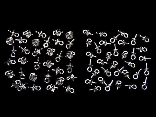 Silver925 Screw Eye Pin Rhodium Plated 10pcs